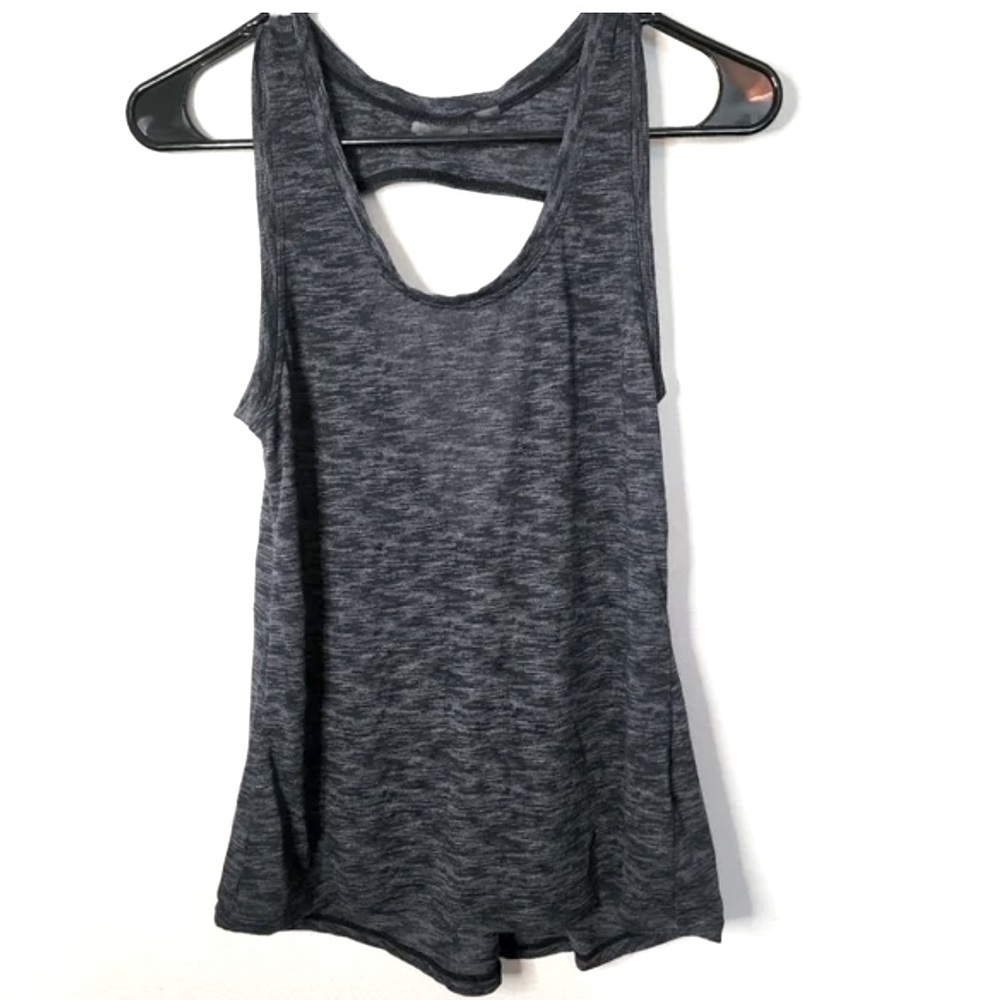 Zella Gray Scoop Neck Keyhole Workout Athletic Sports Tank Top Size Small